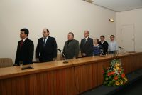 Mesa de autoridades do Conselho Regional de Medicina Veterinária