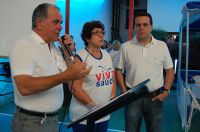 Lauro David, diretor da Cassems, professora Elza Jorge e Ricardo Ayache participaram da abertura do