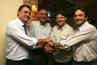 Sérgio Longen, fundador do Instituto Aleixo Paraguassu, deputado Paulo Duarte e Caio Neves (BB)