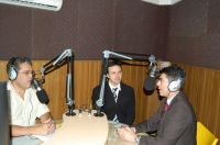 André Puccinelli Junior e o Promotor de Justiça Edilson Mougenot durante entrevista
