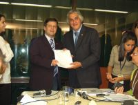 Senador Delcídio do Amaral e o deputado Mendes Ribeiro Filho, presidente da Comissão de Orçamento