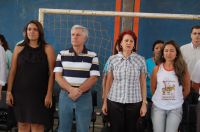 Nutricionista Lidiane Brittes, coordenador Danilo Medeiros, secretária Educação Maria Cecilia e prof