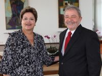 Lula e a presidente Dilma Rousseff, durante reunião nesta segunda, no Palácio da Alvorada
