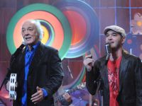 Erasmo e o filho Alexandre Pessoal em gravação do programa