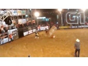 Ele se desequilibrou, e ao cair no chão teve o tórax atingido pelas duas patas dianteiras do animal.