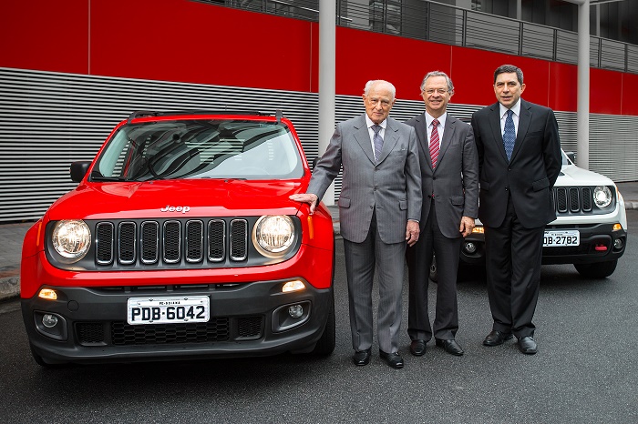 O Presidente da FCA para a América Latina, Cledorvino Belini. o Presidente Executivo do Bradesco, Luiz Carlos Trabuco Cappi e o Presidente do Banco FIDIS, Gunnar Murillo