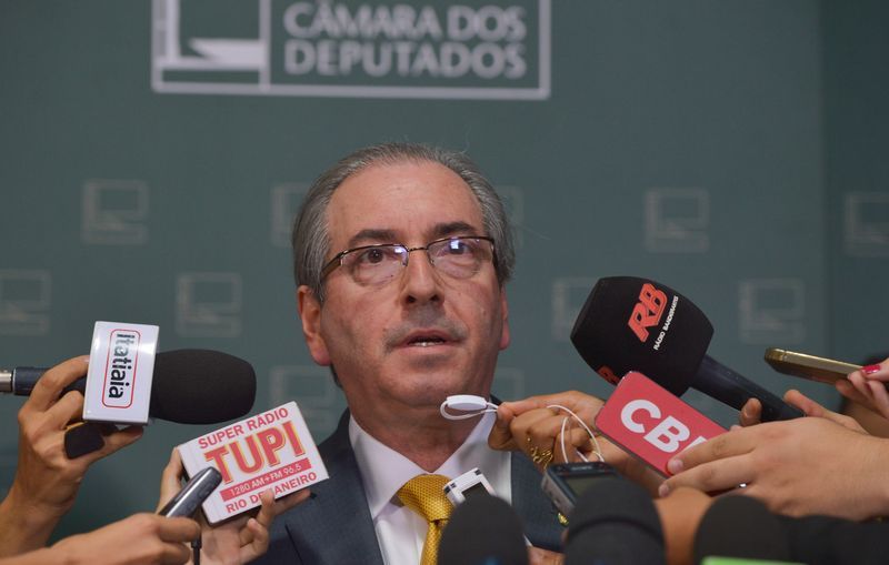 Eduardo Cunha durante entrevista coletiva