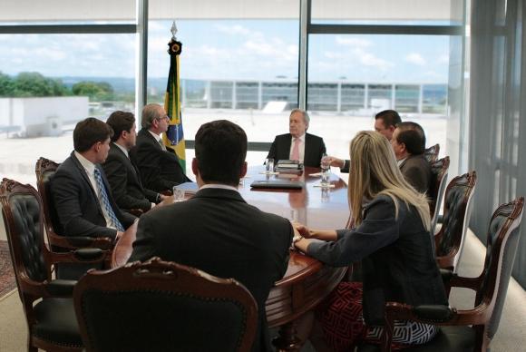Presidente do STF, ministro Ricardo Lewandowski, recebe em audiência o presidente da Câmara dos Deputados, Eduardo Cunha