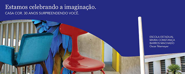 As peças da campanha revelam toda a sinergia que os traços da escola têm com a linguagem de CASA COR, sua contemporaneidade e harmonia com a mostra e com clássicos do design e da arquitetura