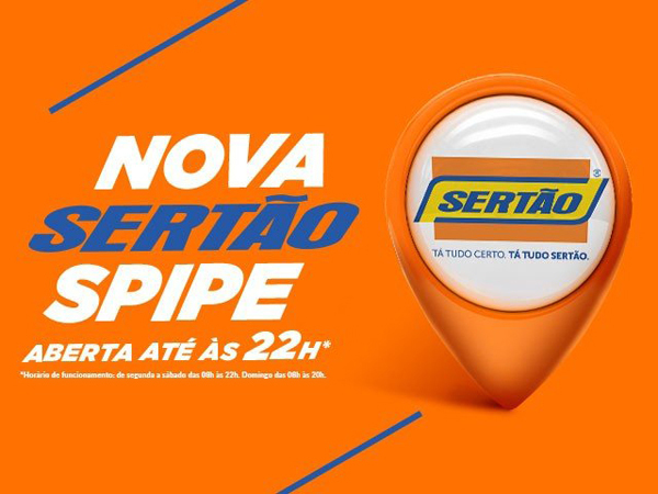 A Sertão já está divulgando a inauguração, e em breve irá anunciar as ofertas exclusivas da nova loja, que poderão ser conferidas também nas redes sociais e nos tradicionais tabloides