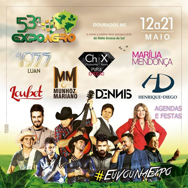 Na sexta-feira, a agenda de shows será aberta pelo cantor Luan Santana