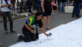 Manifestantes no Rio de Janeiro