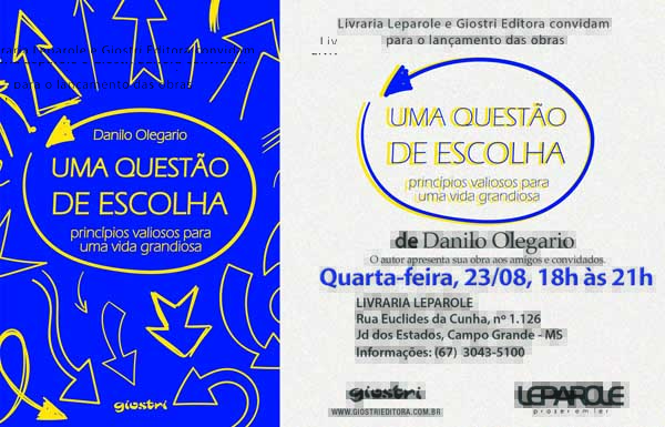 A escolha da cidade para o lançamento se deu no último dia de um treinamento que ministrou ano passado, na capital