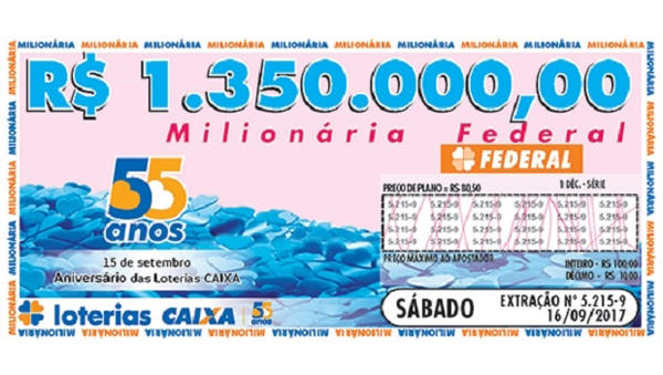 De 2012 a setembro de 2017, as vendas das Loterias CAIXA ultrapassaram R$ 72 bilhões