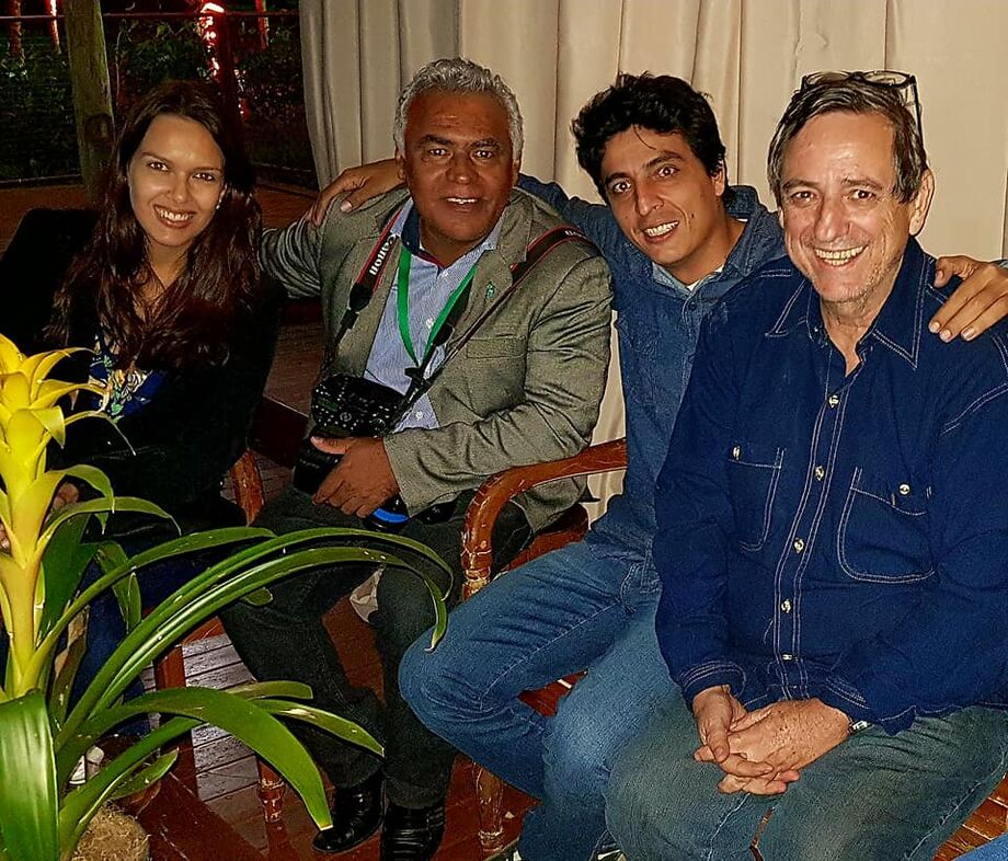 Profissionais de Bonito na cobertura do festival, Jabuthy, Kemila, Bosco com Chico Ribeiro