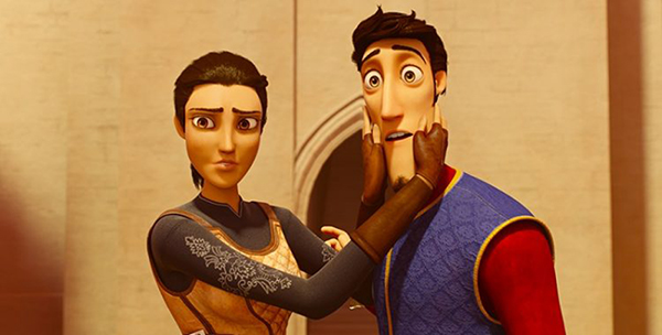 No filme com o ogro, as princesas terminam usando o sapatinho de cristal como um bumerangue