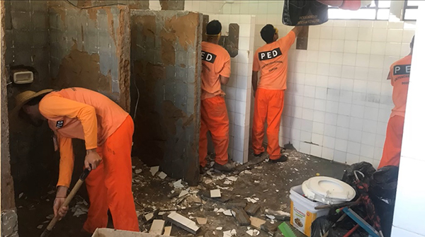 O local conta com duas estufas e utiliza a mão de obra de 30 internos