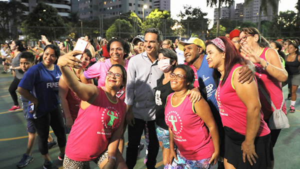 Visitando cada atividade, o Prefeito Marquinhos Trad lembrou da preocupação em manter os equipamentos de esporte e lazer sempre em boas condições de uso