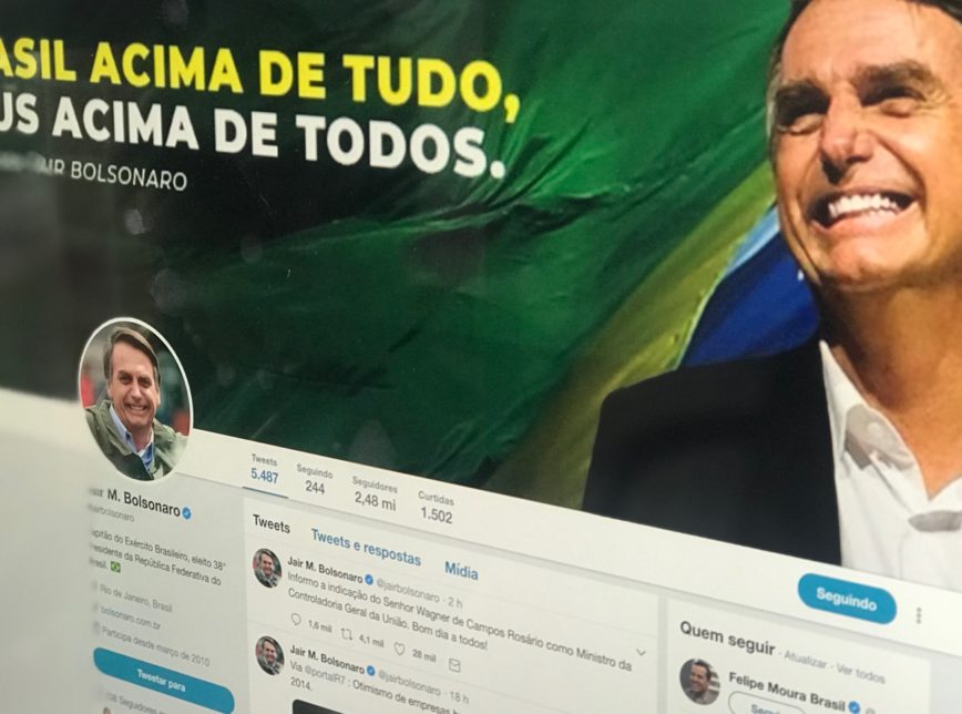 Página de Jair Bolsonaro no Twitter