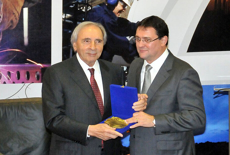 O empresário Ueze Elias Zahran e o presidente da Fiems, Sérgio Longen