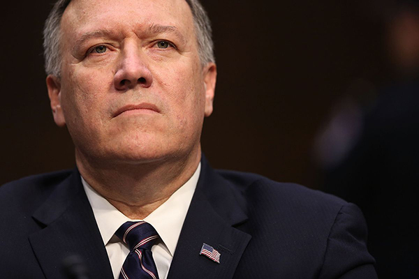 O Secretário de Estado dos Estados Unidos, Mike Pompeo