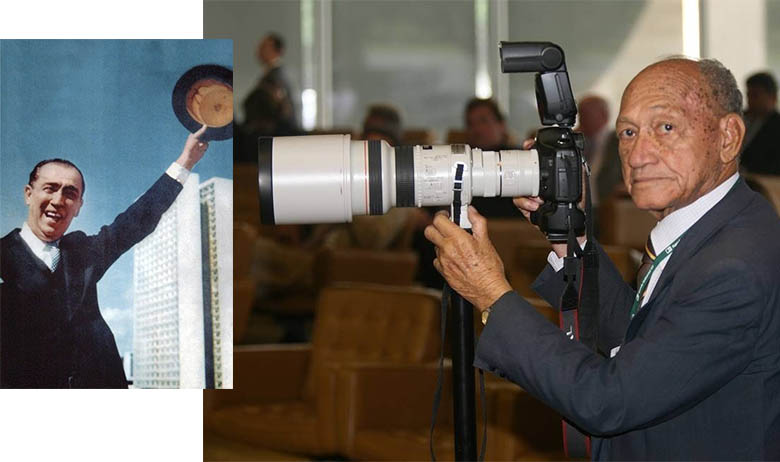 Foto histórica de JK que foi capa da revista Manchete foi feita por Gervásio Baptista que aparece fotografado em 2008