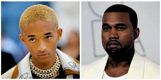 O ator Jaden Smith e o rapper Kanye West.
