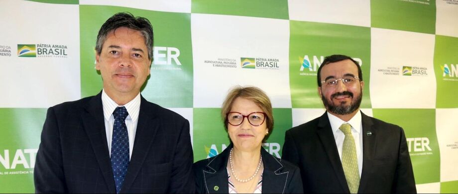 Ministra dá posse ao novo presidente da Anater, Ademar Silva Júnior, e ao novo diretor-executivo, Benjamin Maranhão