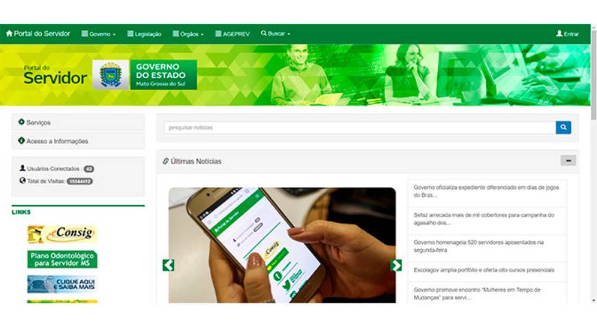 Com informações sobre a vida funcional dos servidores públicos estaduais, o portal, que reúne em um só lugar serviços como a emissão de contracheques e Informe de Rendimentos