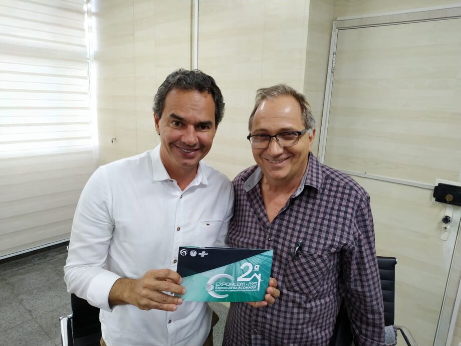 O prefeito Marquinhos Trad e o presidente da Acomasul, Adão Castilho