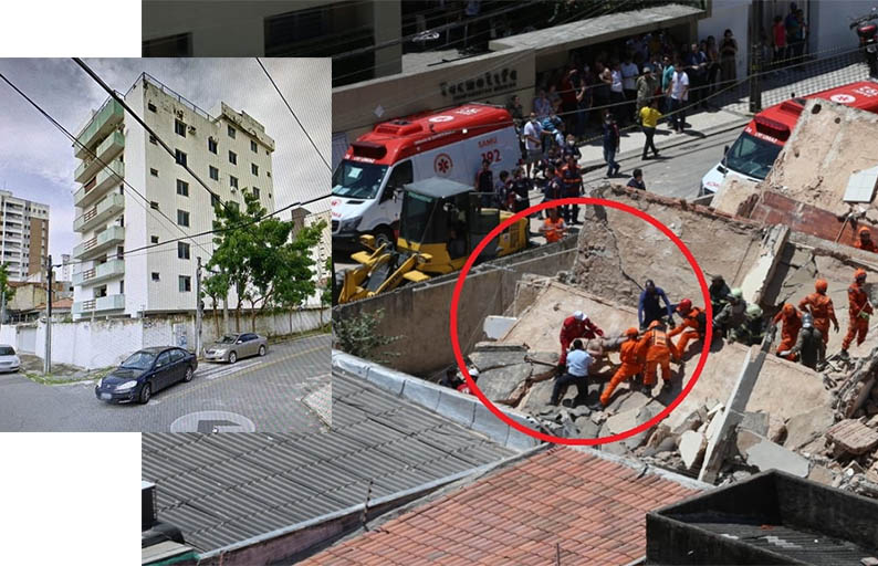 Foto do Google Street View mostra como era o prédio em bairro nobre. No local, bombeiros resgatam vítimas dos escombros