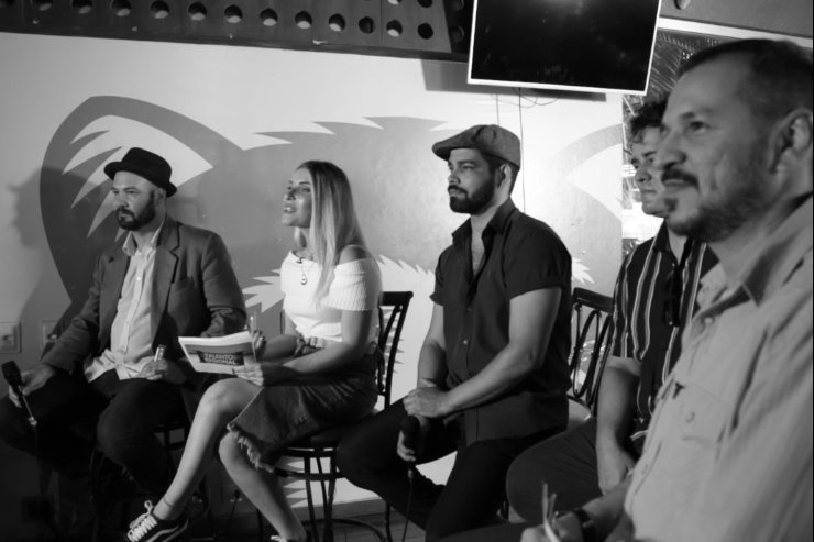 Músicos durante a entrevista para o programa Talento Regional, que será exibido pela Rádio e pela TV Assembleia