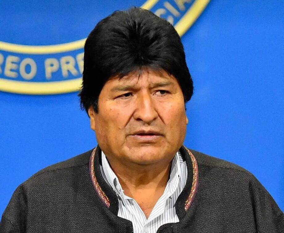 O então presidente da Bolívia, Evo Morales, em evento