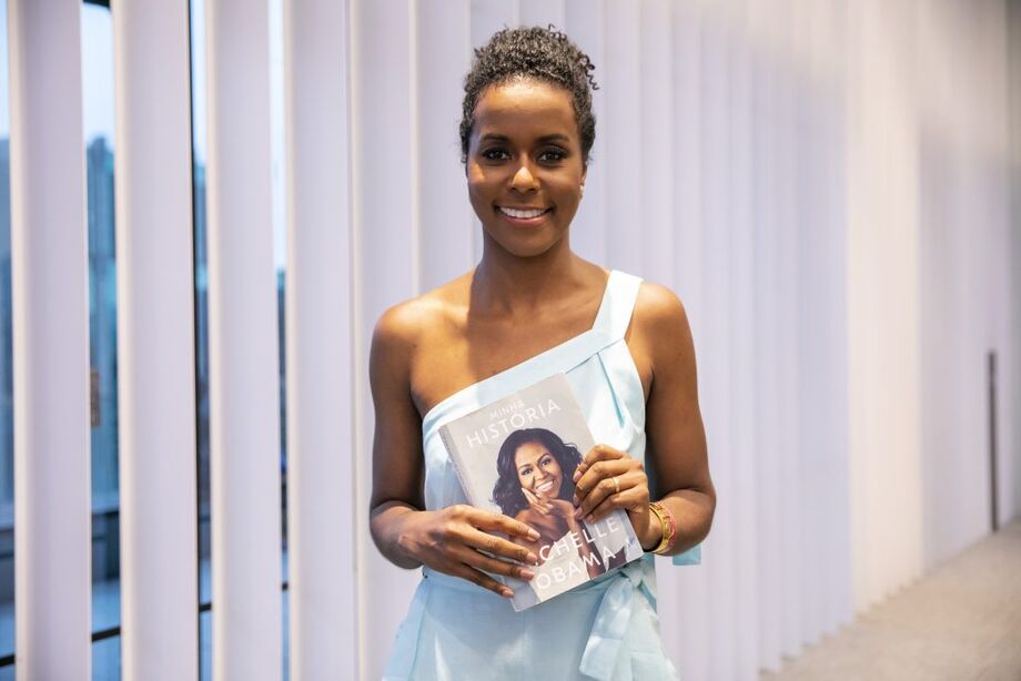 Maju Coutinho no lançamento do audio livro 'Minha História', de Michelle Obama, que foi narrado pela jornalista