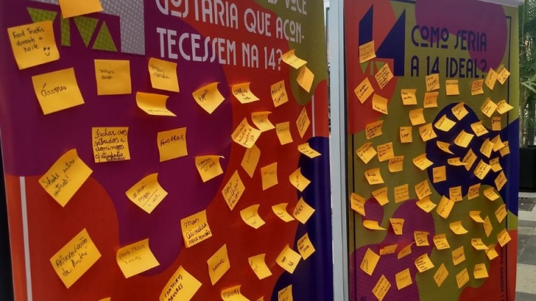 O conceito agradou a população que deixou idéias, opiniões e sugestões em “post its”.