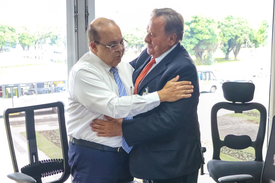 Governador do DF, Ibaneis Rocha, e o empresário Inácio Pereira, diretor do Grupo Pereira.