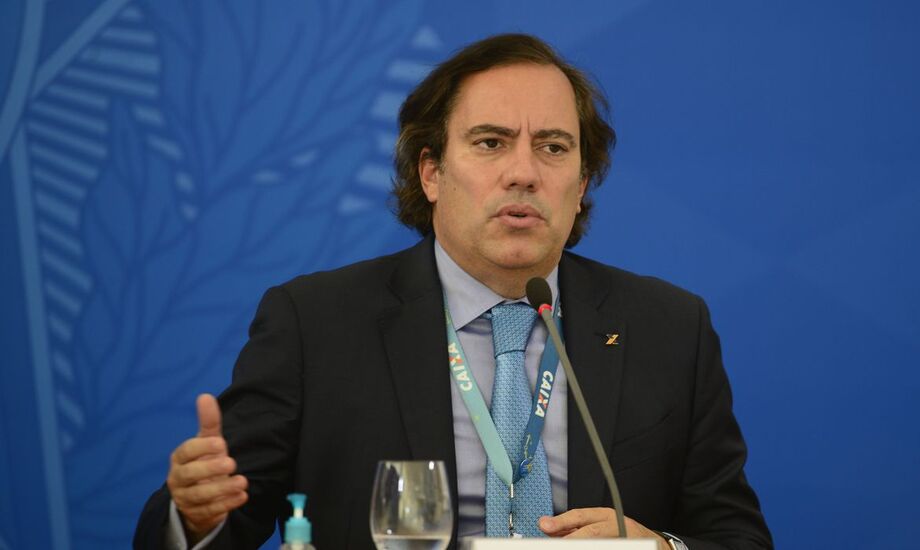Presidente da Caixa, Pedro Guimarães, e o vice-presidente de Tecnologia, Cláudio Salituro, concedem entrevista online