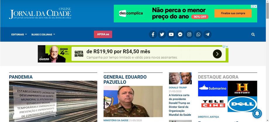 Site Jornal da Cidade Online é investigado na CPI das FakeNews