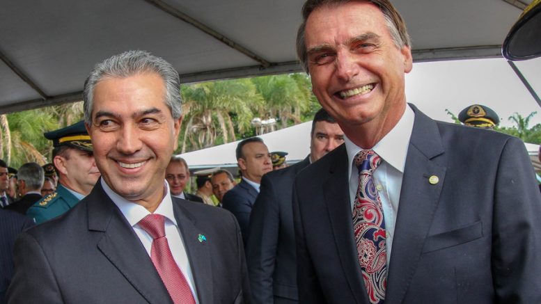 O governador do MS, Reinaldo Azambuja e o presidente Bolsonaro
