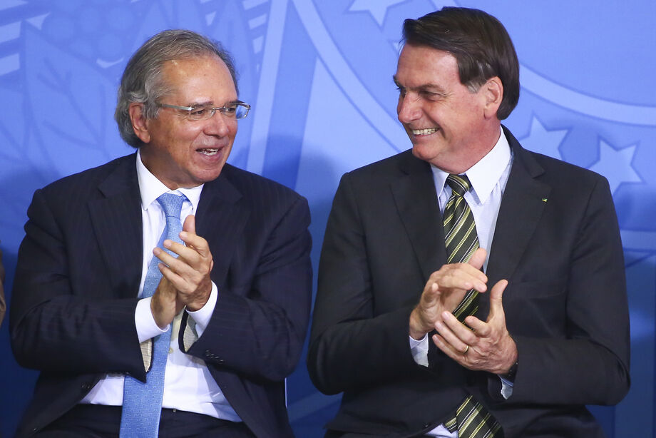 O ministro da Economia, Paulo Guedes e o presidente do Brasil, Jair Bolsonaro