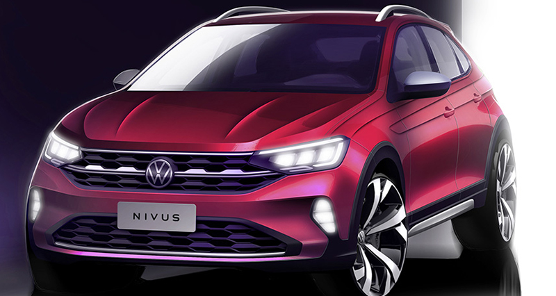 Desenho do protótipo do Nivus divulgado em comunicado internacional da Volkswagen