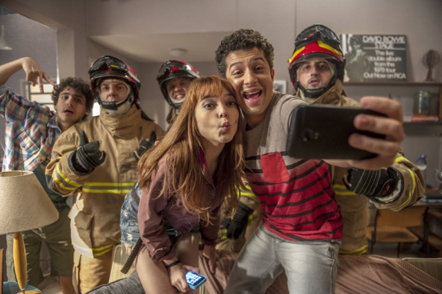Elenco do Zorra durante gravação