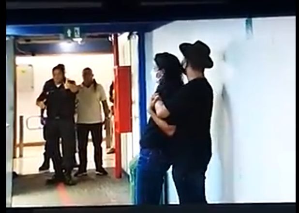 Repórter Marina Araújo e o suspeito