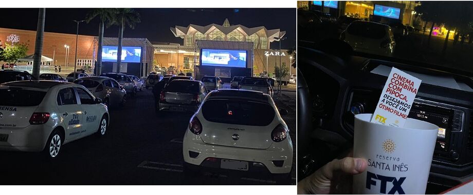 Curiosos e saudosistas vão à estreia de cine drive-in em Campo Grande