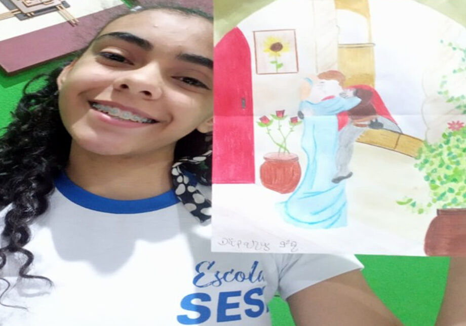 A atividade virtual foi elaborada com base no beijo de Brás Cubas e Virgília, do clássico “Memórias Póstumas de Brás Cubas”