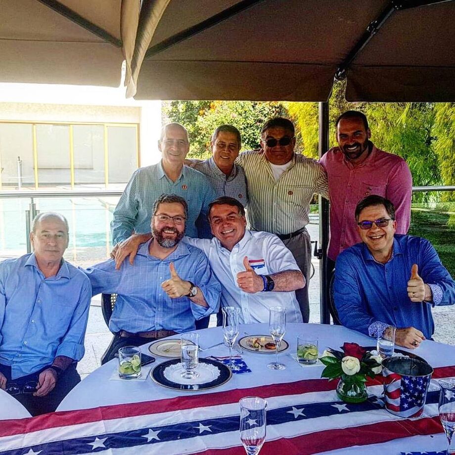 Jair Bolsonaro em comemoração pelo aniversário da independência dos Estados Unidos