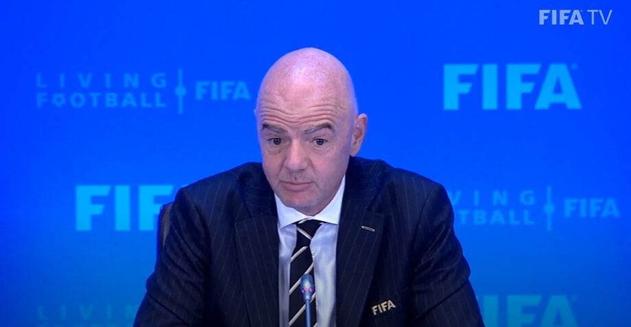 Gianni Infantino em coletiva da Fifa