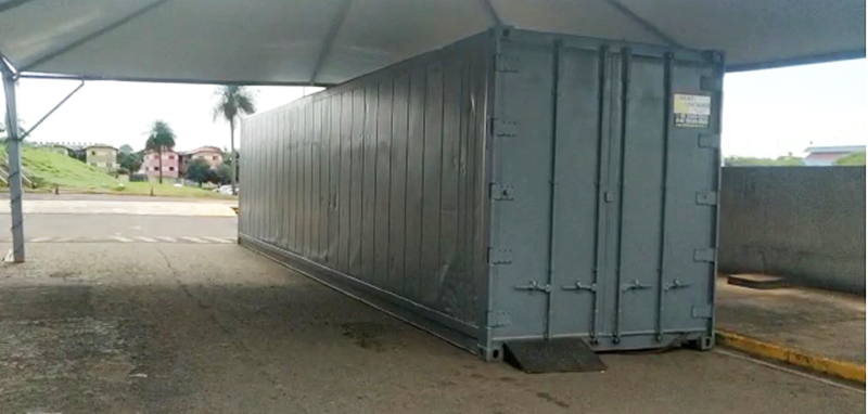 Porém, com as 12 mortes entre sexta e domingo, o container precisou ser acionado pela primeira vez desde o início da pandemia.