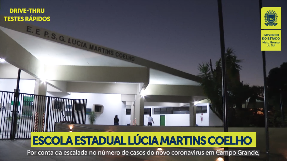 A Escola Estadual Lucia Martins Coelho, na R. Bahia, 355, é o novo ponto, disponibilizado pelo Governo do Estado, com o objetivo de ampliar a testagem para o Coronavírus em Campo Grande