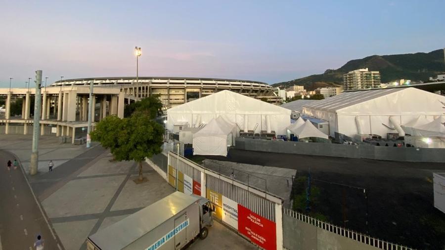 Hospital de campanha no complexo do Maracanã